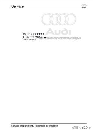 Workshop Manual Audi TT 2007 г. (En)