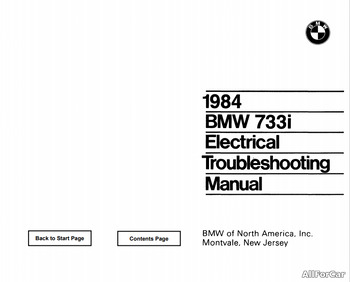 Electrical Troubleshooting Manual BMW 733i 1984 г.